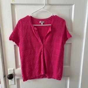 Croft & Barrow Fuchsia Textured Button-Down Shirt